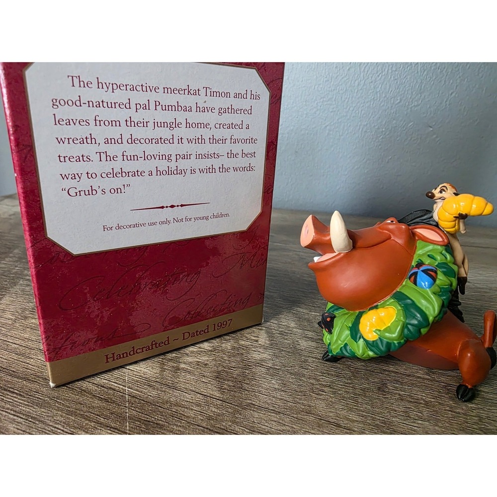 Hallmark Keepsake Ornament 1997‎ Disney The Lion King Timon & Pumbaa Vintage Box - Picture 3 of 3